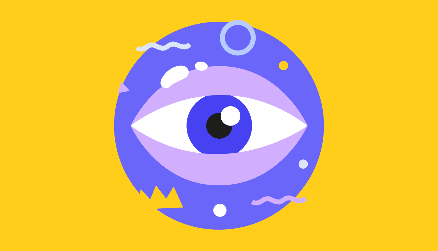 תמונת אוירה - רקע צהוב ועין מאוירת